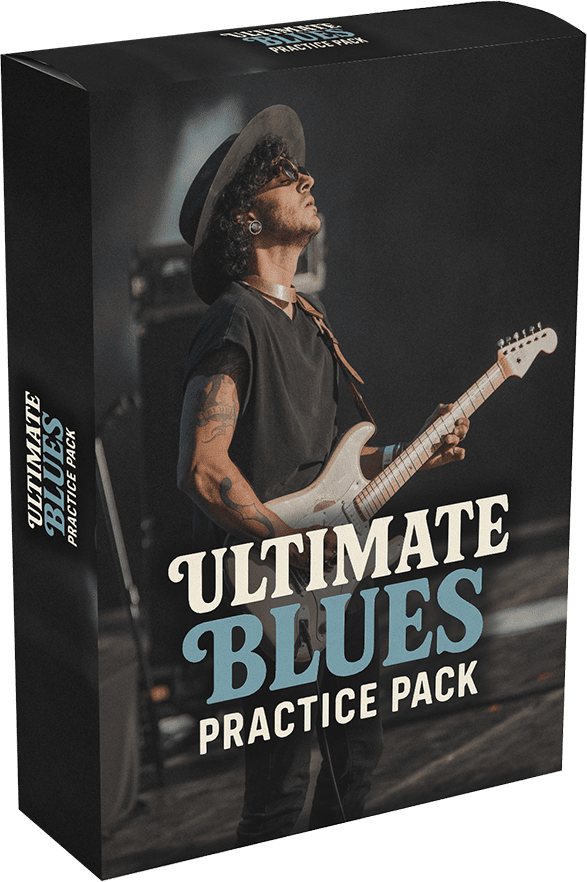 Mockup oficial do curso Ultimate Blues Practice Pack